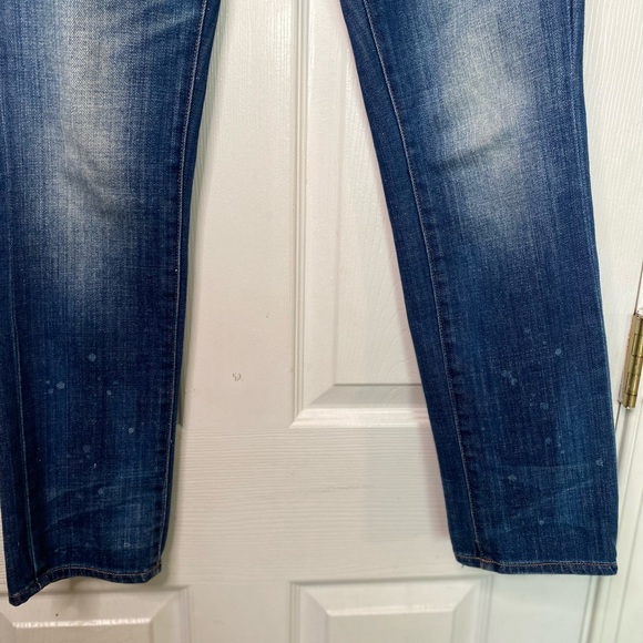 Madewell Slim Straight Boyjean Distressed Boyfriend Paint Splatter Jean, Size 24 - Picture 2 of 9